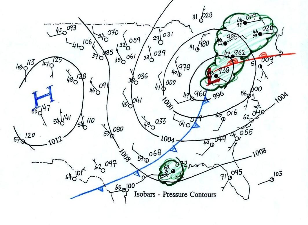 Isobaric Patterns Of A Synoptic Weather Chart