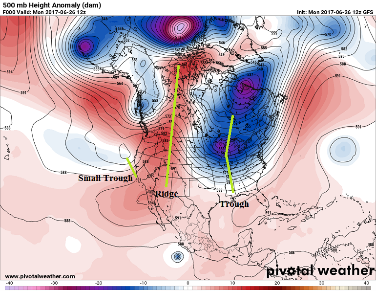 500 mb ridge trough