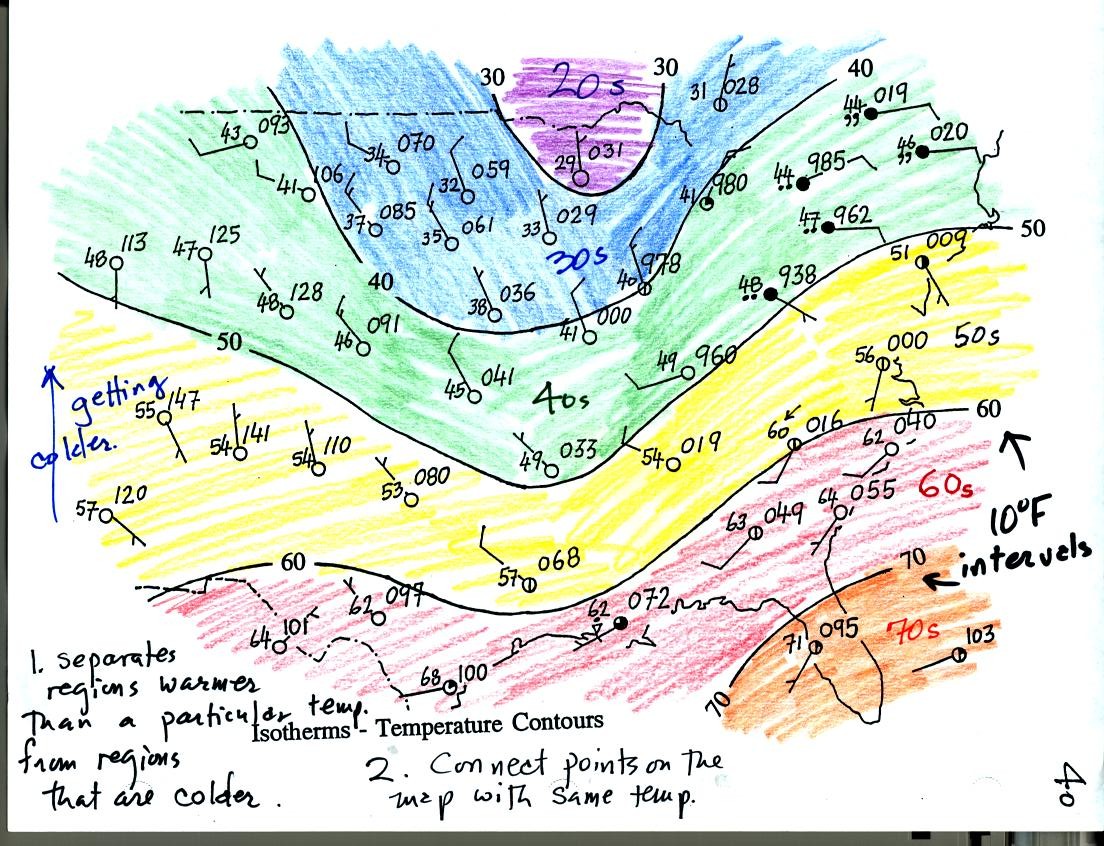 surface map with isotherms