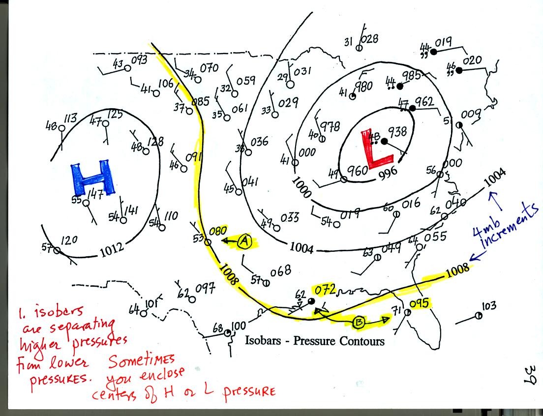 surface map with isobars