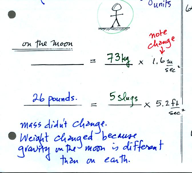 mass and weight on the moon