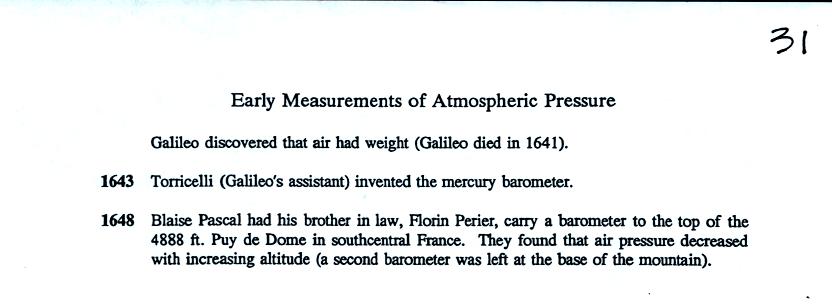 the mercury barometer was invented in the 1600s