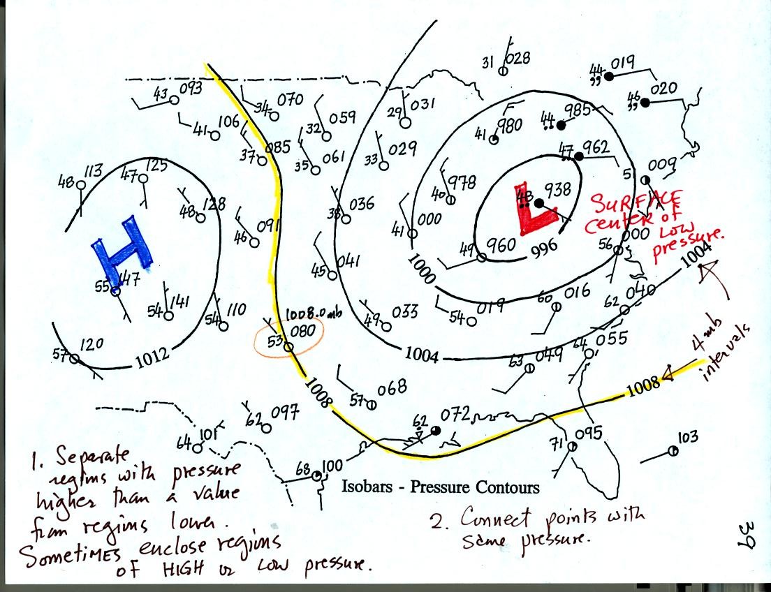 surface map with isobars