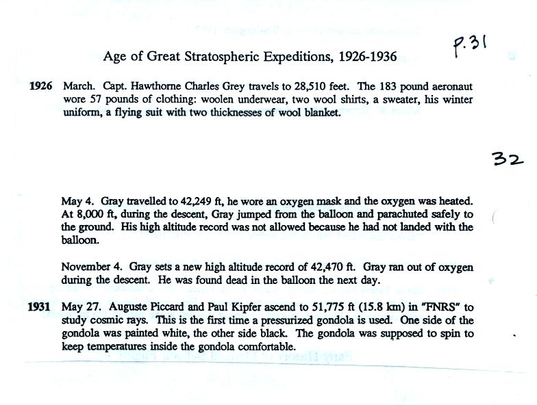 historical background on early balloon flights into the stratosphere