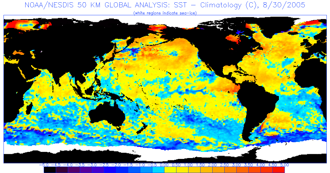 SST anomaly August 30, 2005