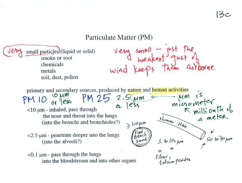 particulate matter condenses in the lungs