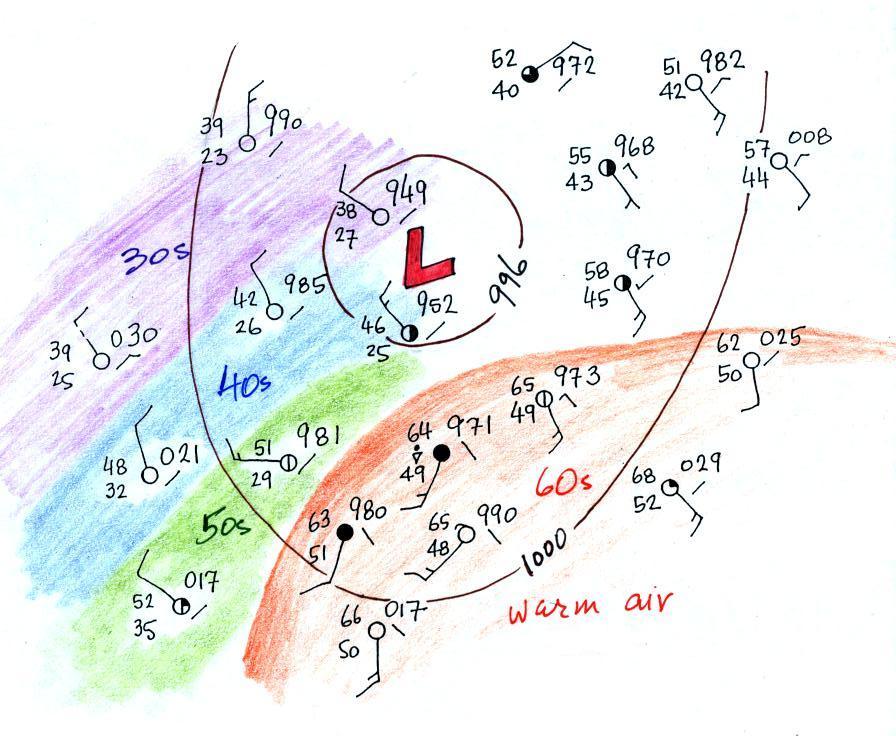 cold front weather map